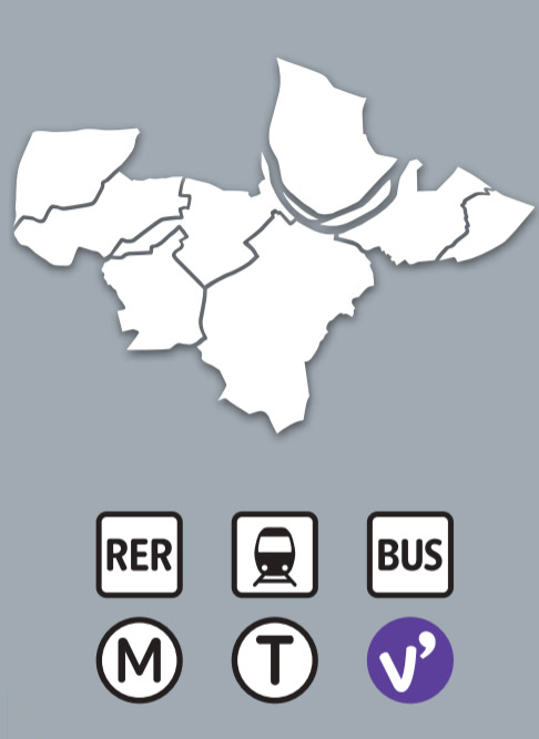 Plan des transports en commun de Grand Paris Seine Ouest