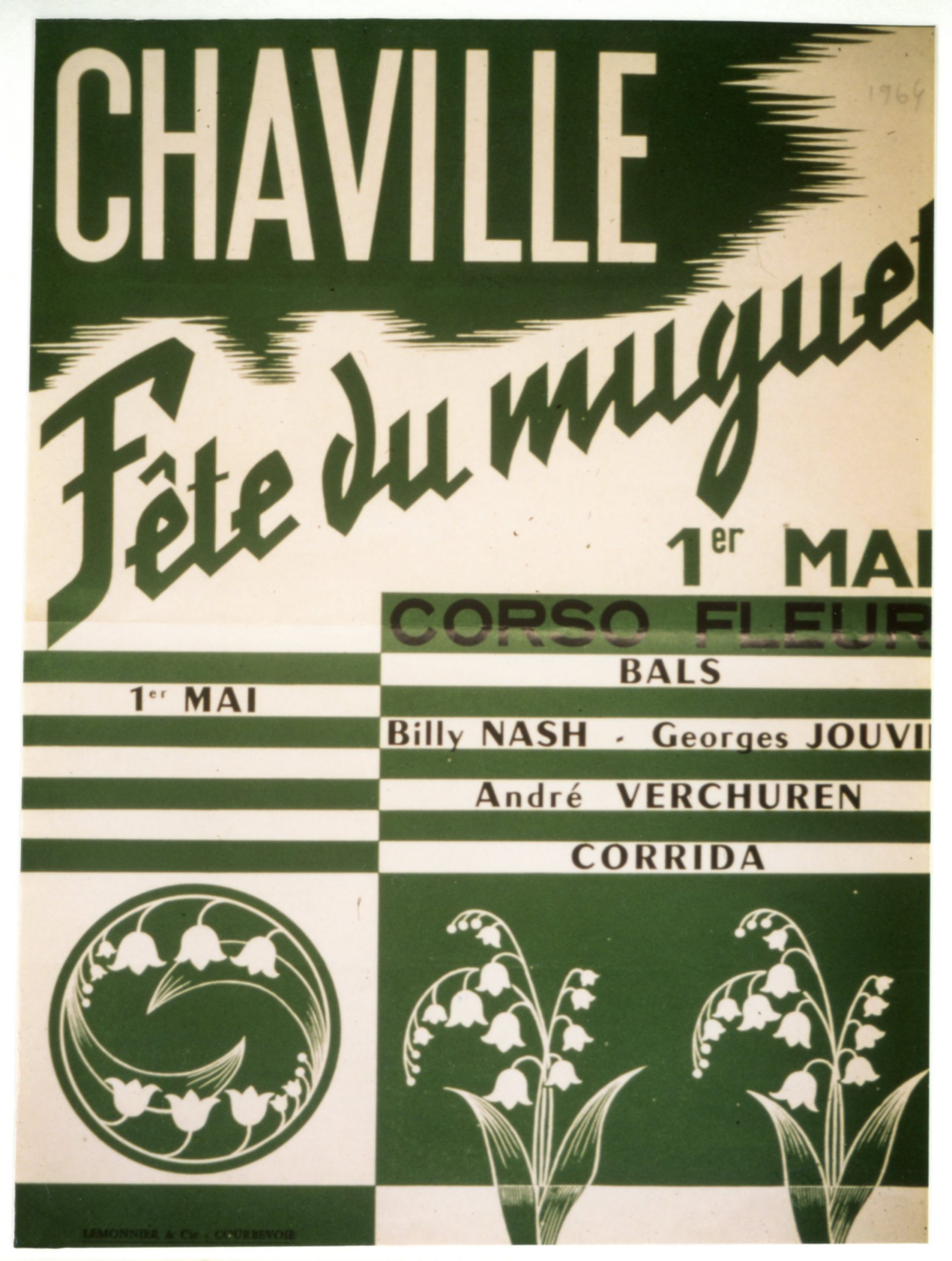 Affiche promotionnelle pour les Fêtes du Muguet en 1964.