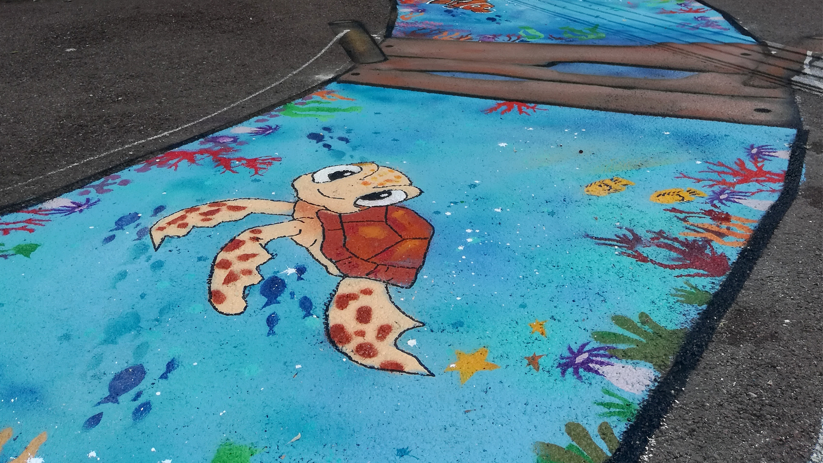 Tortue - street art à Marnes-la-Coquette