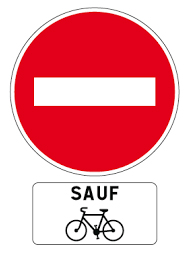 Panneau "sens interdit sauf vélos"