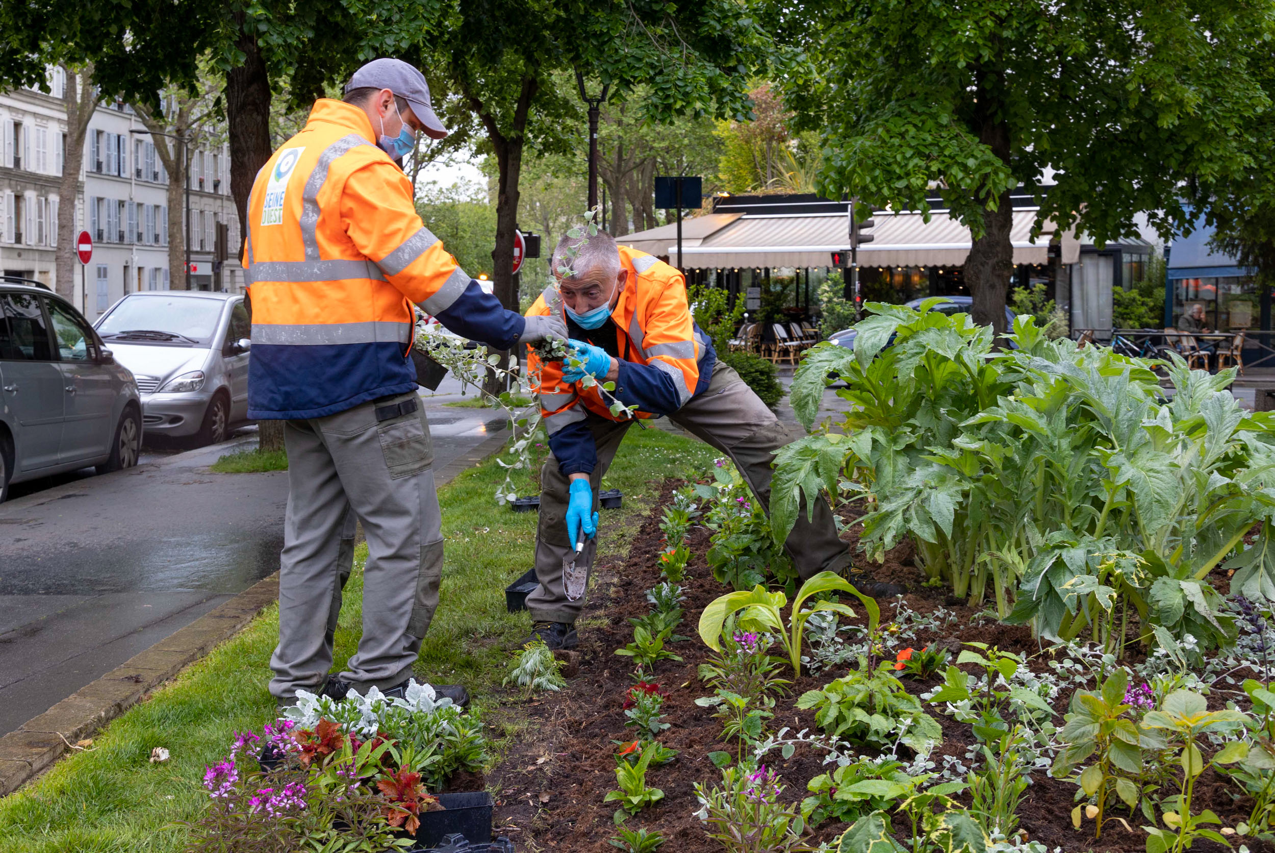 Jardiniers / fleurissement estival 2021 à Boulogne-Billancourt