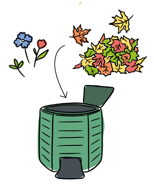 Déchets verts : feuilles et fleurs à composter